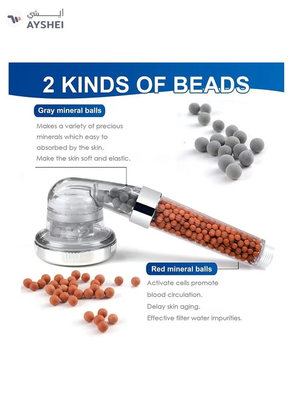 Eworld 3-Mode High Pressure Shower Head with Ionic Function and Handheld Filter 