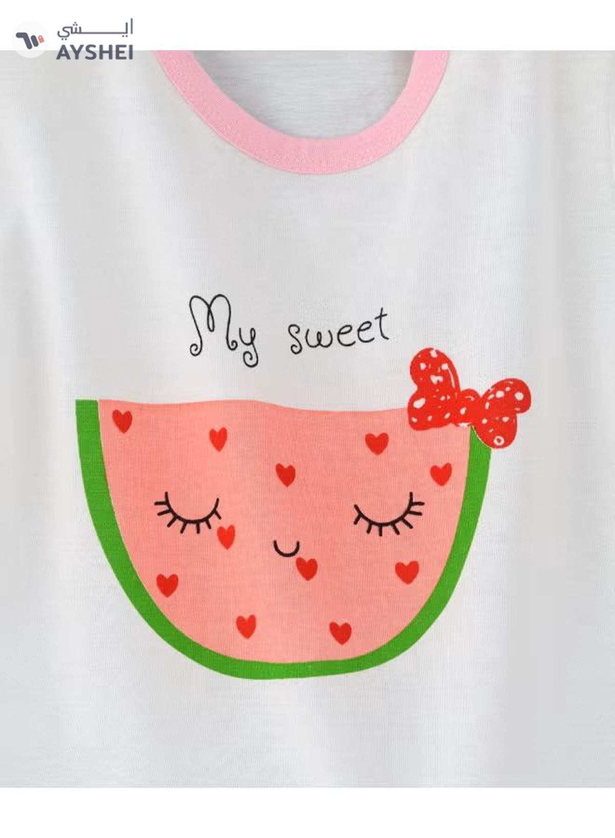 Babyqlo Printed T-Shirt And Shorts Set White/Pink-2-2