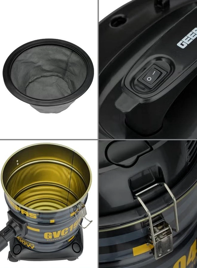 GEEPAS Drum Vacuum Cleaner- 18 L Dust Bag Capacity with Elegant Body, Metallic Tank/ Powerful Suction, Dry and Blow Function, Full Indicator/ Perfect for Home, Office, Apartments 18 L 2000 W GVC19045 Black, Yellow-4