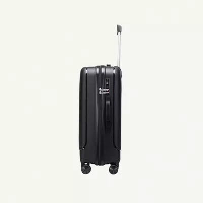 British Traveller 3-Piece Polypropylene Luggage Set | 20”, 24”, 28” Lightweight Suitcases with 360° Spinner Wheels, TSA Lock, Water & Scratch Resistant | Durable Hard Shell Trolley Bags with Telescopic Handle - Black-1