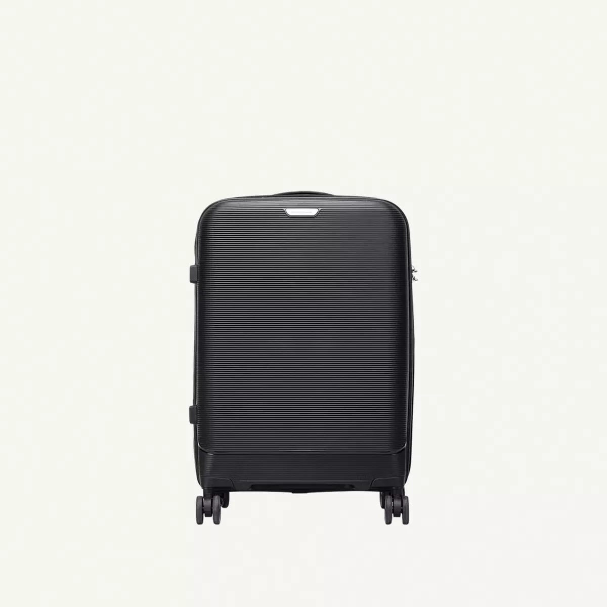 British Traveller 3-Piece Polypropylene Luggage Set | 20”, 24”, 28” Lightweight Suitcases with 360° Spinner Wheels, TSA Lock, Water & Scratch Resistant | Durable Hard Shell Trolley Bags with Telescopic Handle - Black-3-3