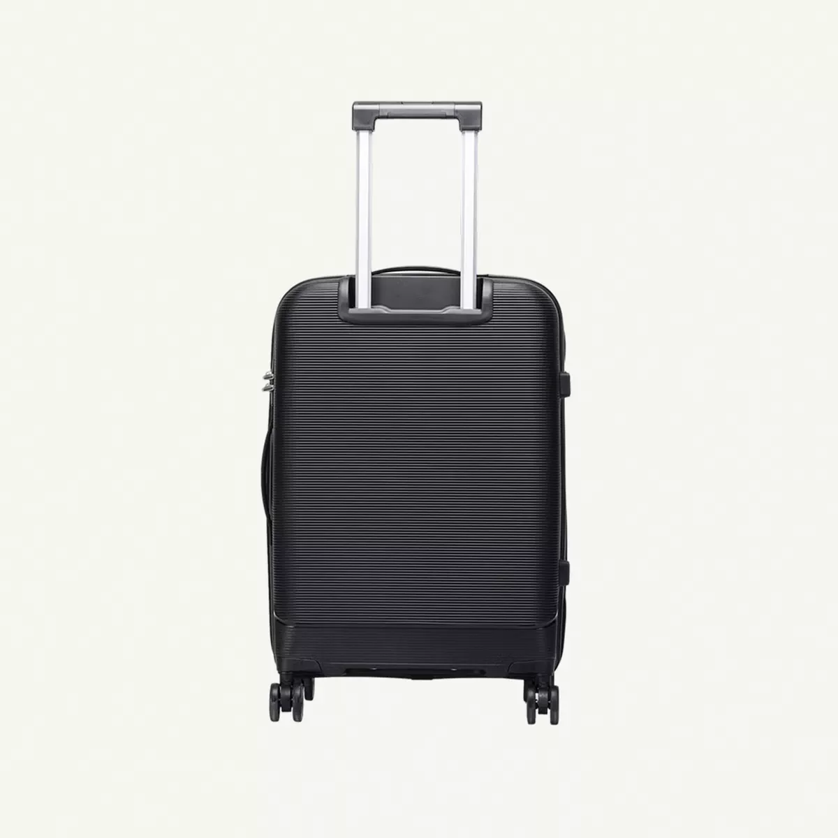 British Traveller 3-Piece Polypropylene Luggage Set | 20”, 24”, 28” Lightweight Suitcases with 360° Spinner Wheels, TSA Lock, Water & Scratch Resistant | Durable Hard Shell Trolley Bags with Telescopic Handle - Black-4-4