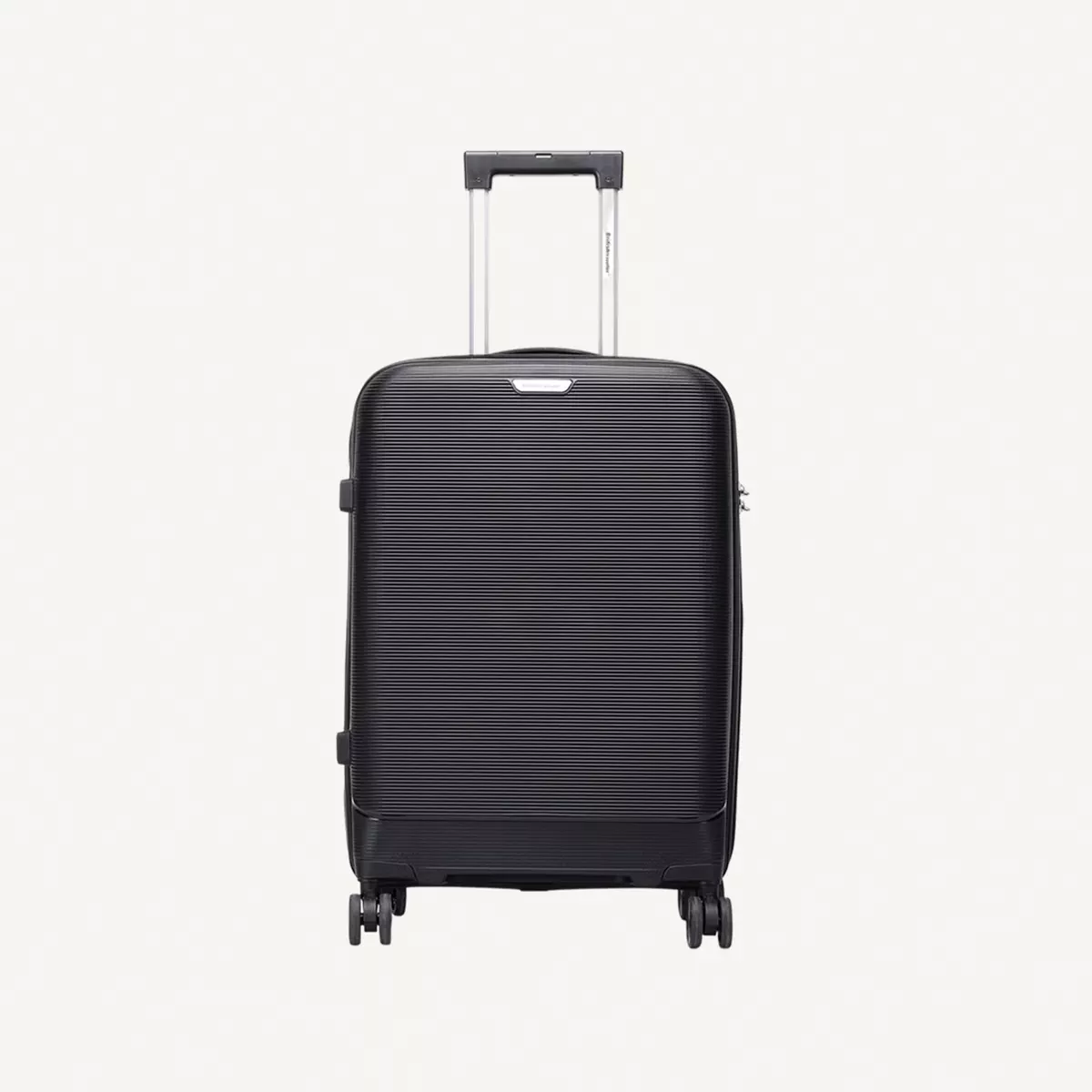 British Traveller 3-Piece Polypropylene Luggage Set | 20”, 24”, 28” Lightweight Suitcases with 360° Spinner Wheels, TSA Lock, Water & Scratch Resistant | Durable Hard Shell Trolley Bags with Telescopic Handle - Black-5-5