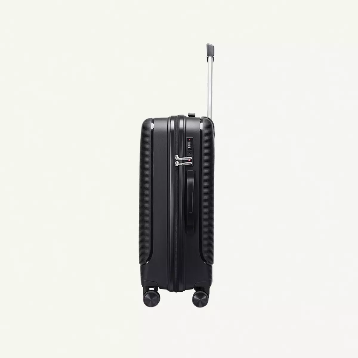 British Traveller 3-Piece Polypropylene Luggage Set | 20”, 24”, 28” Lightweight Suitcases with 360° Spinner Wheels, TSA Lock, Water & Scratch Resistant | Durable Hard Shell Trolley Bags with Telescopic Handle - Black-1-1