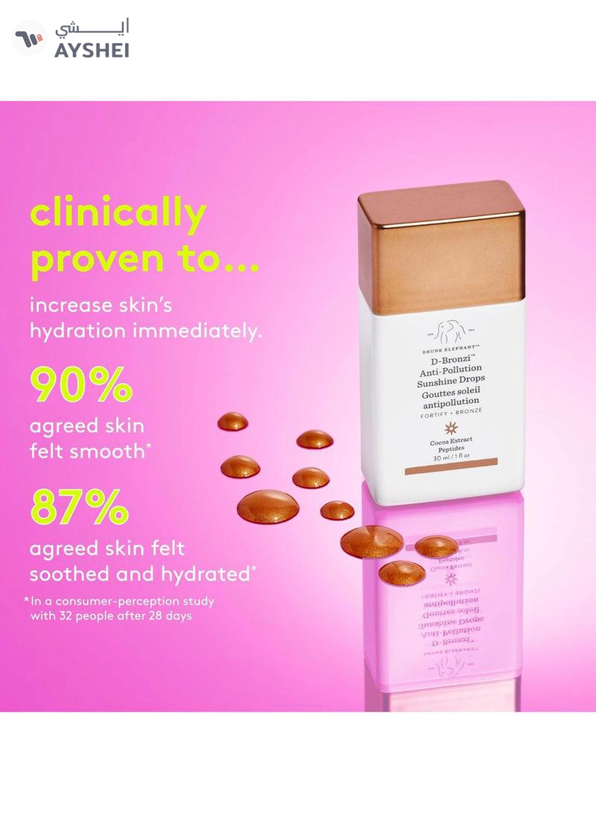 Drunk Elephant D Bronzi Antipollution Sunshine Serum Replenishing Face and Body Bronzing Serum 30 ml-2-2