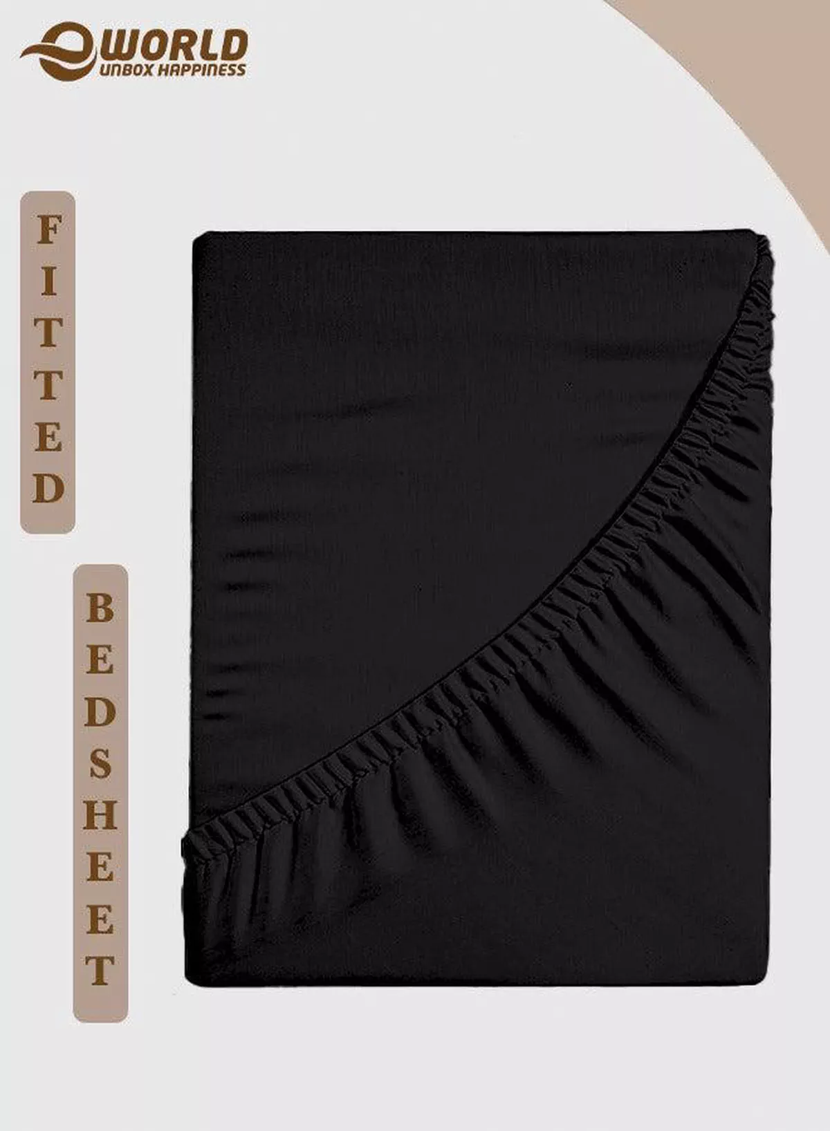 Black Microfiber Fitted Bedsheet with Deep Pocket for a Snug Fit, Breathable, Machine Washable for Optimal Protection, Available in King, Queen and Single Sizes, Without Pillow Cover