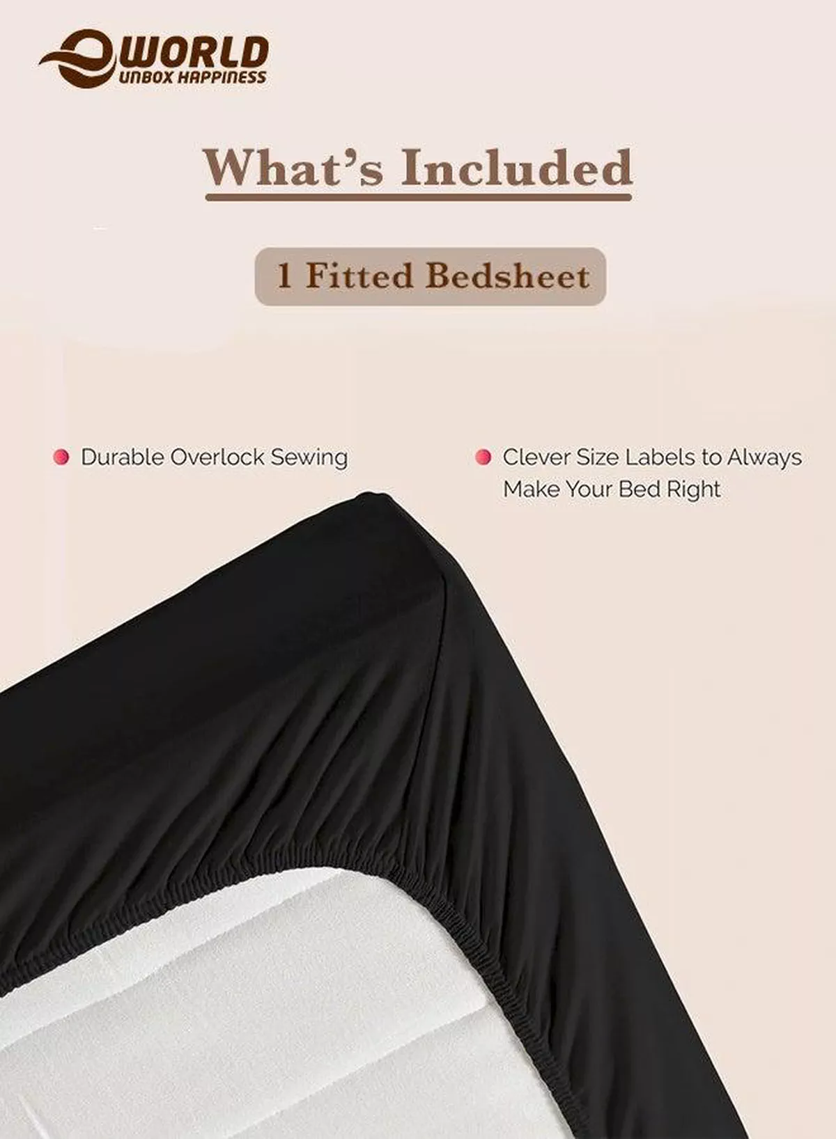 Black Microfiber Fitted Bedsheet with Deep Pocket for a Snug Fit, Breathable, Machine Washable for Optimal Protection, Available in King, Queen and Single Sizes, Without Pillow Cover-3-3