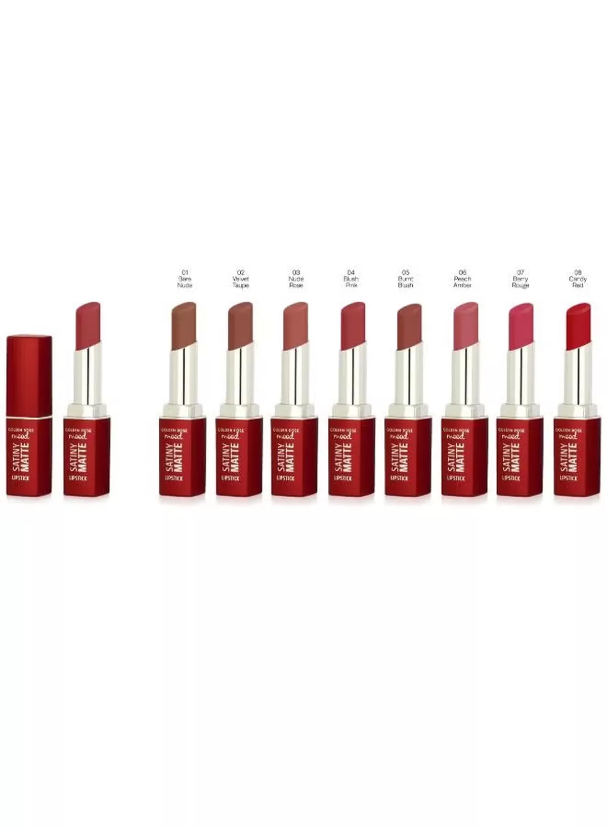 Golden Rose Mood Satiny Matte Lipstick No:01 Bare Nude-1-1