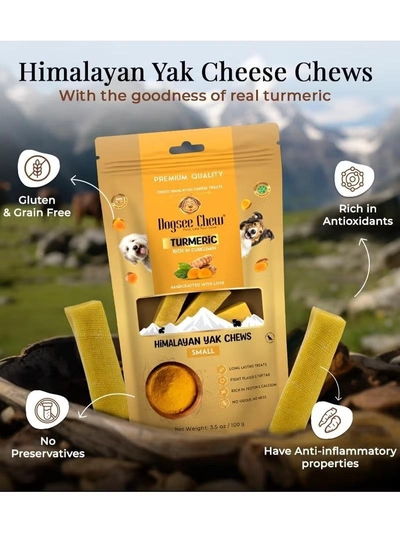 Dogsee Chew Dogsee Turmeric Small Bars: Long-Lasting Dental Chews for Small Dogs 100g-2