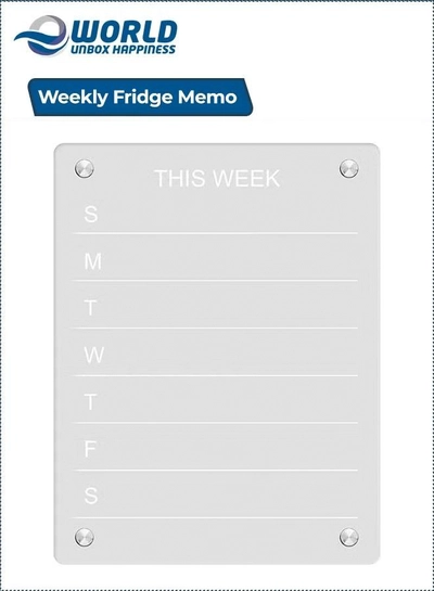 Eworld Clear Acrylic Weekly Meal Planner Board, Reusable Writing Memo for Refrigerator-0