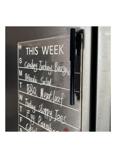 Eworld Clear Acrylic Weekly Meal Planner Board, Reusable Writing Memo for Refrigerator-1