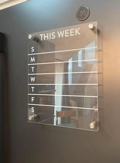 Eworld Clear Acrylic Weekly Meal Planner Board, Reusable Writing Memo for Refrigerator-6