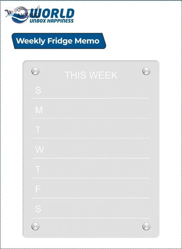 Eworld Clear Acrylic Weekly Meal Planner Board, Reusable Writing Memo for Refrigerator