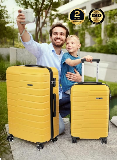 PARAJOHN Beta Cabin Size Lightweigh ABS Hardside Spinner Luggage Trolley -20 Inch | Carrying 10KG 4-Wheel Hardshell Suitcase-Yellow-4
