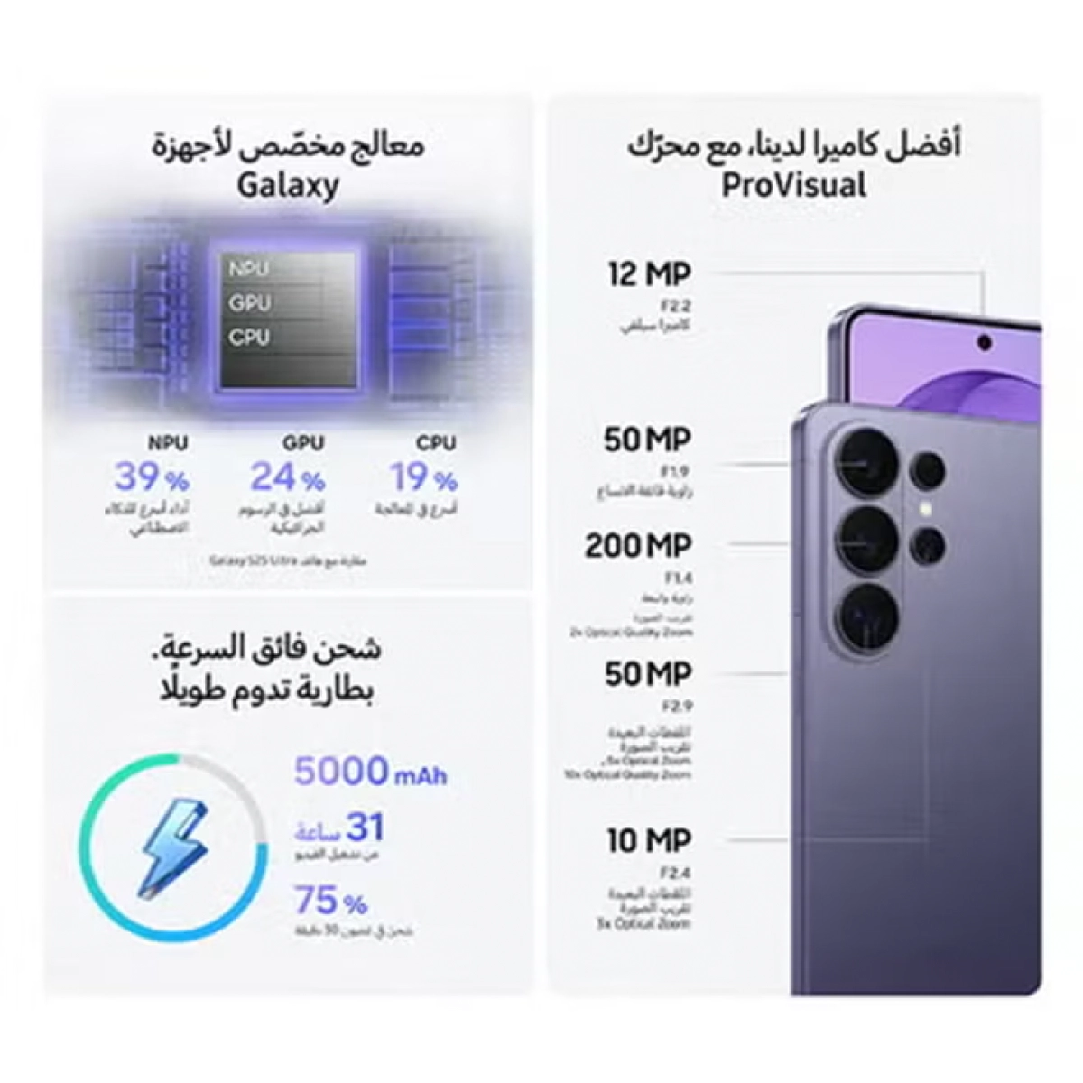 Samsung Galaxy S26 Ultra Dual SIM Sky Blue12GB RAM 256GB 5G - Middle East Version-5-5