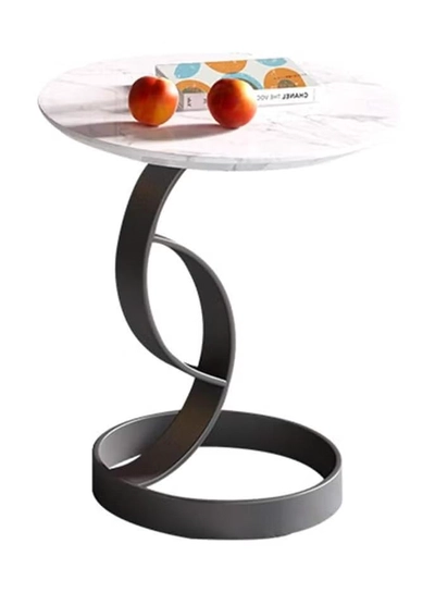 DubaiGallery Sofa Side End Table, Light Luxury Side Table Simple Corner Table Bedside Cabinet Metal Frame C Shaped Table for Sofa Bed Living Room Bedroom-0