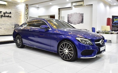 Mercedes Benz C300 Coupe ( 2016 Model ) in Blue Color GCC Specs-0