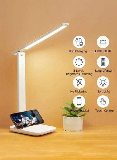 Sweet Life Led Desk Lamp Dimmable Desk Light Reading Lamp 3 Lighting Modes, Eye Protection Accessories, Study Desk Lamp Equipped USB Charger Suitable for Home Office is for Gift Giving-4