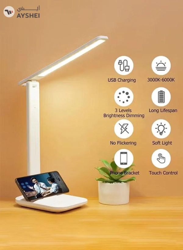 Sweet Life Led Desk Lamp Dimmable Desk Light Reading Lamp 3 Lighting Modes, Eye Protection Accessories, Study Desk Lamp Equipped USB Charger Suitable for Home Office is for Gift Giving