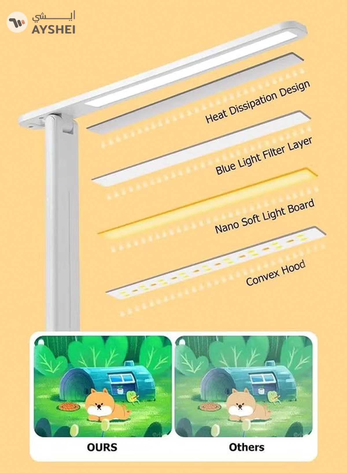 Sweet Life Led Desk Lamp Dimmable Desk Light Reading Lamp 3 Lighting Modes, Eye Protection Accessories, Study Desk Lamp Equipped USB Charger Suitable for Home Office is for Gift Giving-3-3
