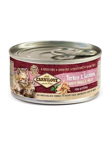 CARNILOVE Turkey & Salmon for Kittens (Wet Food Cans) 12x100g-0