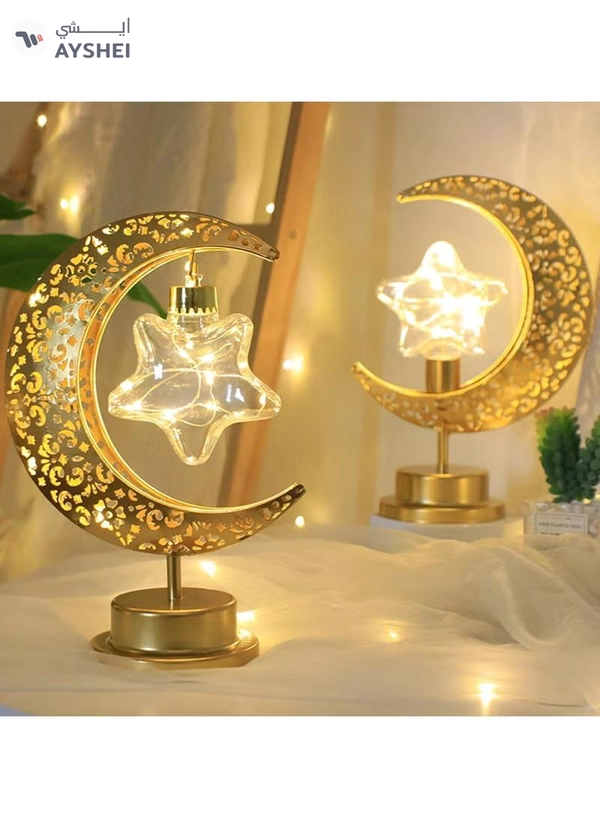 DubaiGallery LED Ramadan Light Eid Mubarak Muslim Lantern Lamp Ornament Party Hanging Decor For Ramadan Night Lights Lamp Decoration