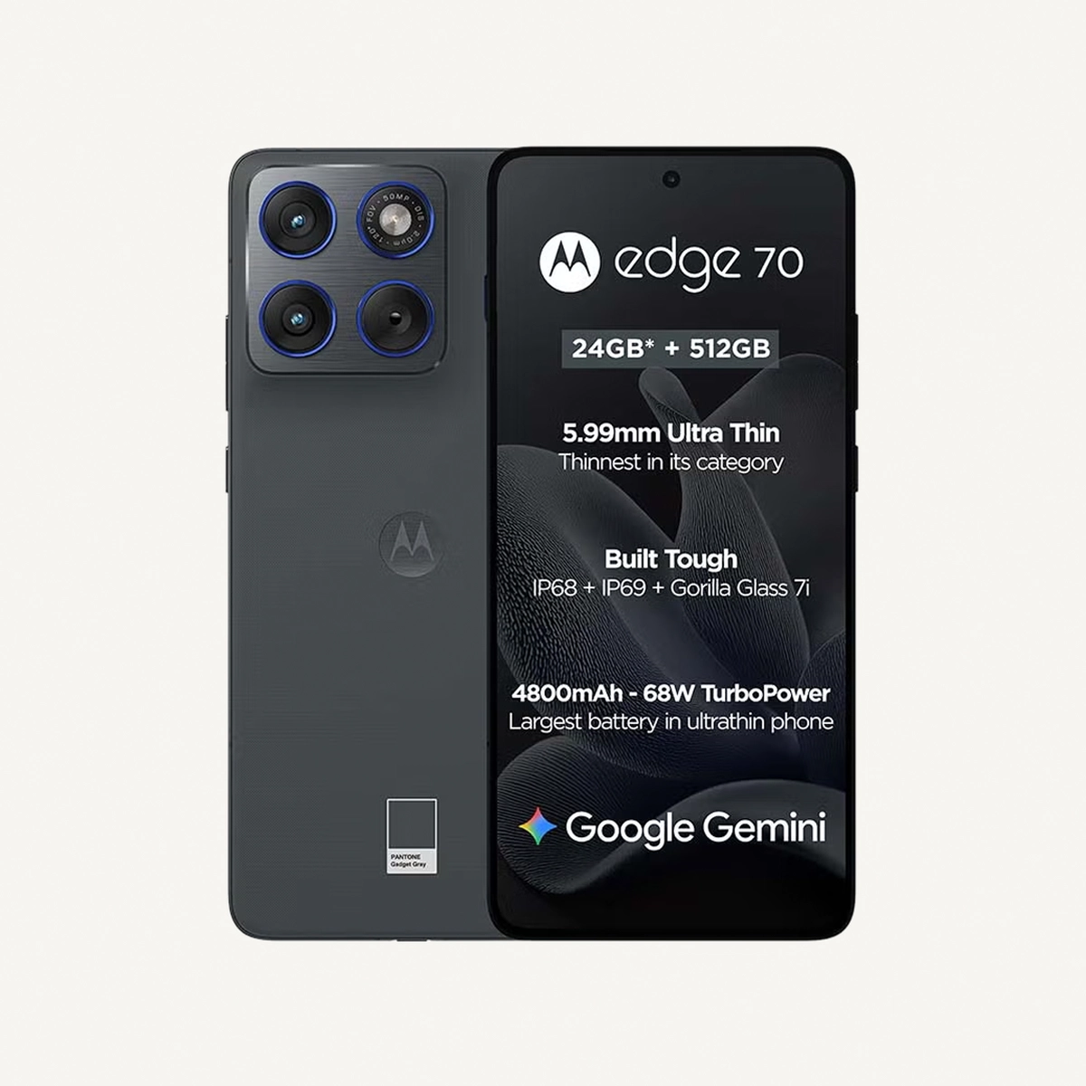 Motorola Edge 70 Dual SIM 5G 12 RAM 512GB Gadget Grey - Middle East Version-0-0