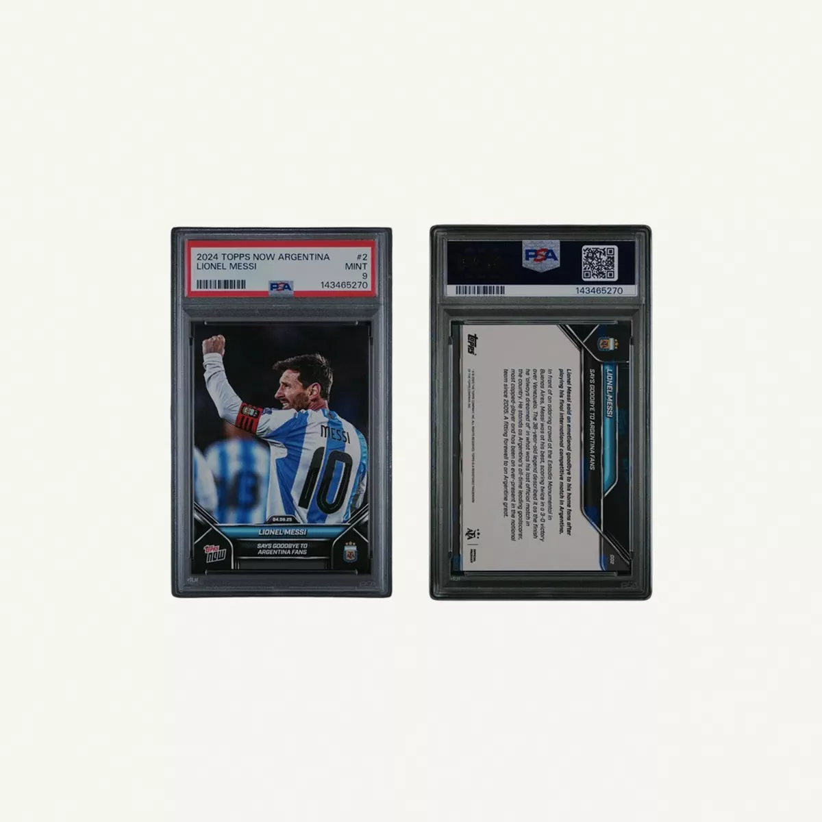 Lionel Messi 2024 Topps Now Argentina PSA 9-2-2