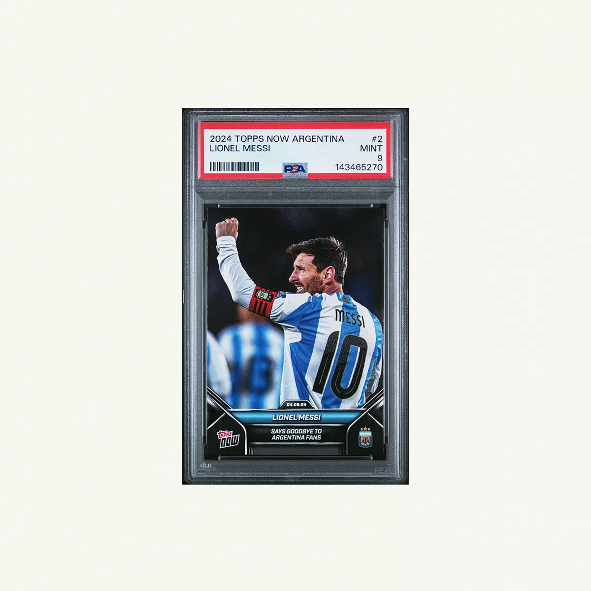 Lionel Messi 2024 Topps Now Argentina PSA 9-0-0