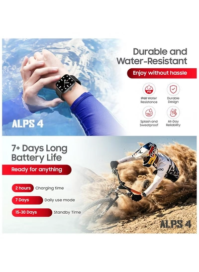 Swiss Military Alps 4 Smartwatch – Black | 1.75" AMOLED, Bluetooth Calling, IP68 Waterproof, Wireless Charging-8