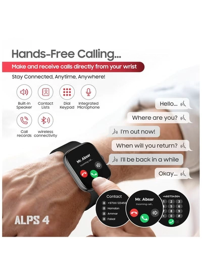 Swiss Military Alps 4 Smartwatch – Black | 1.75" AMOLED, Bluetooth Calling, IP68 Waterproof, Wireless Charging-4