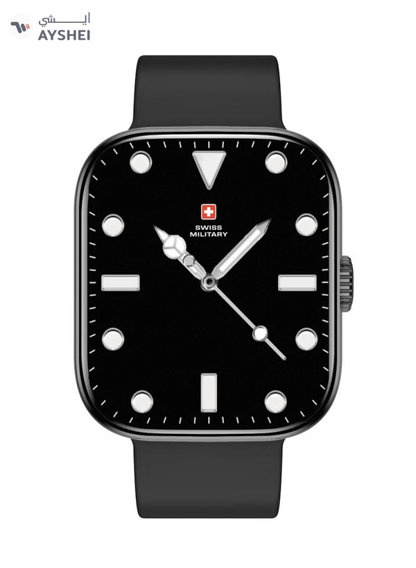 Swiss Military Alps 4 Smartwatch – Black | 1.75" AMOLED, Bluetooth Calling, IP68 Waterproof, Wireless Charging