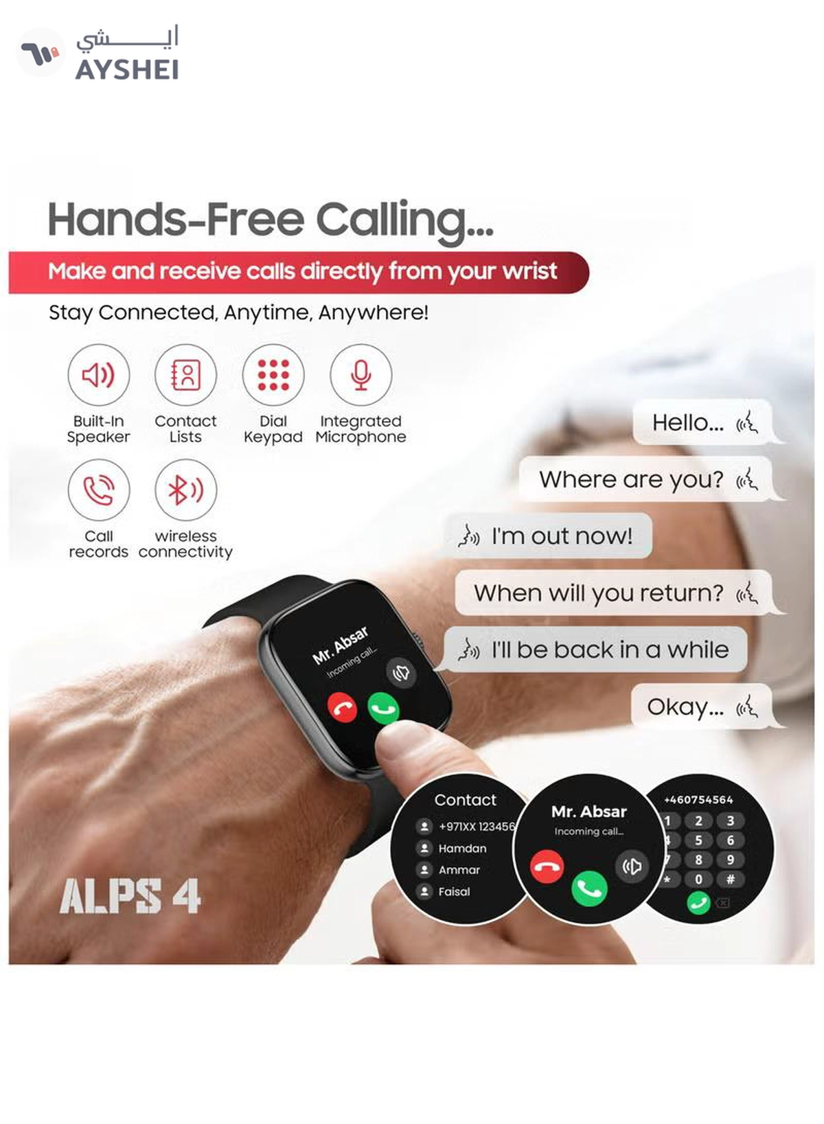 Swiss Military Alps 4 Smartwatch – Black | 1.75" AMOLED, Bluetooth Calling, IP68 Waterproof, Wireless Charging-4-4
