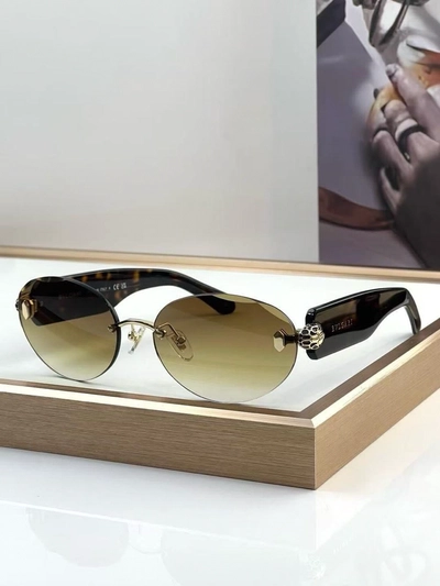 BVLGARI Tortoiseshell Gold Gradient Rimless Sunglasses-0