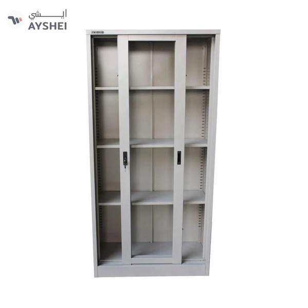 Steel Sliding Glass Door Cupboard with 3 adjustable shelves, 0.7mm