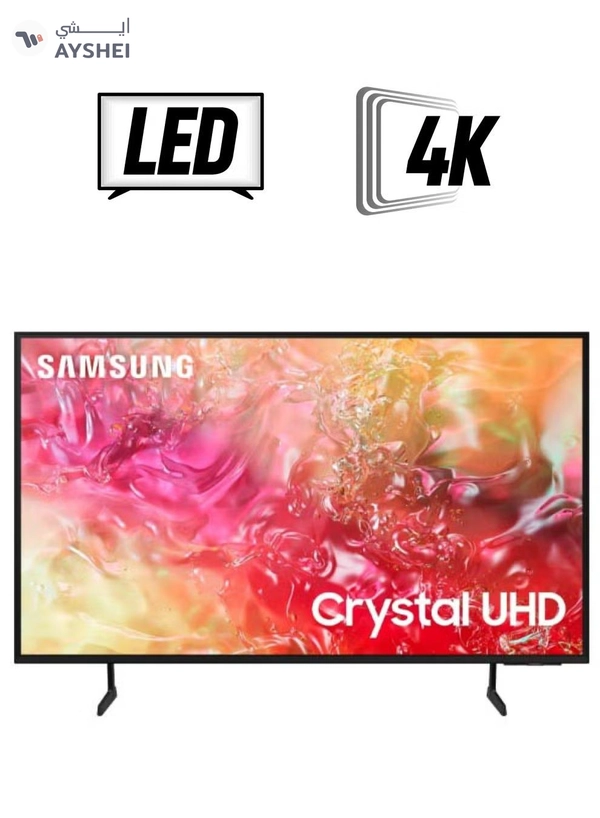 Samsung Smart TV, Crystal UHD, DU7000, 50 Inch, 2024, PurColor, 4K Upscaling, Tizen OS, Q-Symphony (International Version) UA50DU7000UXZN Black