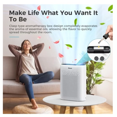 IBSUN Air Purifier Large Room Up to 60 ㎡ with Air Quality Sensors, H13 True HEPA Filter Remove 99.97% for Dust Pet Dander ZY2866-7