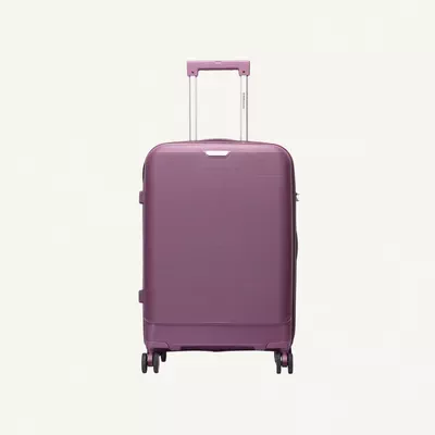 British Traveller 3 Piece Polypropylene Hard Side Spinner Luggage Trolley Set 20/24/28 Inch - Purple-2