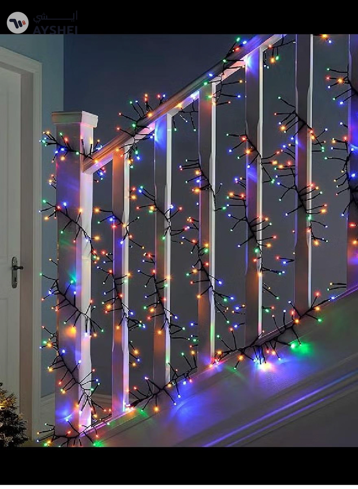 Yuwell Outdoor Light Ramadan Light 50 Meter 480 LED Multicolor LED Fairy Light Exterior Waterproof Light For Ramadan Decoration Curtain Light String Light For Home and Outdoor Decoration Light Multimode Operated Light