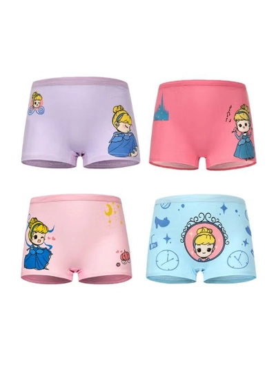 Babyqlo 4 Pack Cute Princess Printed Boxer Multicolour-0