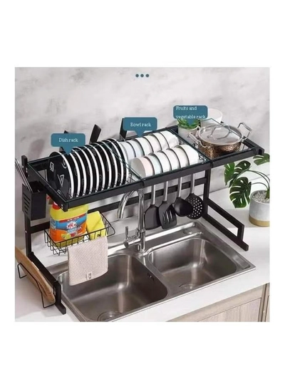 Eworld Adjustable Stainless Steel Over-the-Sink Dish Drying Rack, All-in-One Kitchen Organizer-1