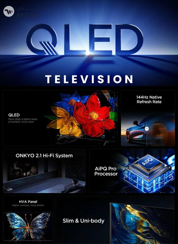 TCL 98-Inch P8K QLED 4K Smart TV + 2.0 Channel Premium Soundbar | [Google TV, AiPQ Pro Processor, 144Hz, HDR10+, Slim Uni-body] + [HDMI (ARC), USB, Bluetooth, FM Station, Aux] - (2025 Model) 98P8K+SOUNDBAR Black
