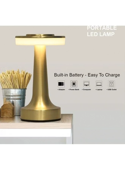 Arabest Portable LED Table Lamp With Touch Sensor Gold 21x9cm-2