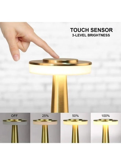 Arabest Portable LED Table Lamp With Touch Sensor Gold 21x9cm-3