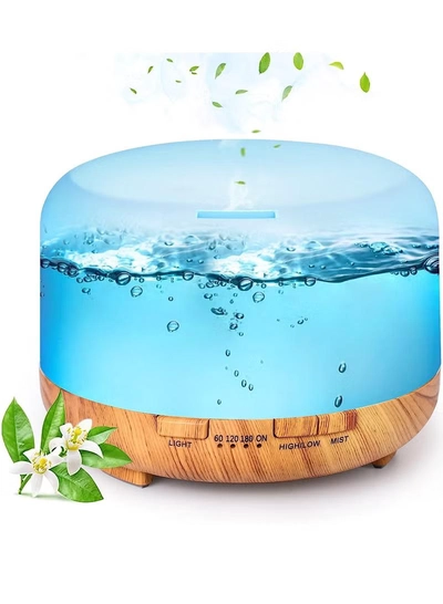 HomarKet 500ml Premium, Essential Oil Diffuser with 7 Colors LED Lights, 5 in 1 Ultrasonic Aromatherapy Fragrant Oil Humidifier Vaporizer, Timer and Auto-Off Safety Switch-0