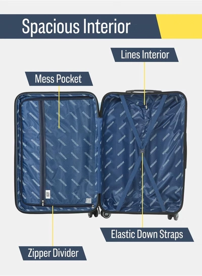 British Tourister British Tourister 3-Piece ABS Hard Shell Luggage Set (20/24/28 Inch) with Expandable Layer – Lightweight Suitcases with Spinner Wheels, Aluminium Trolley – Travel Trolley Bag Set-1