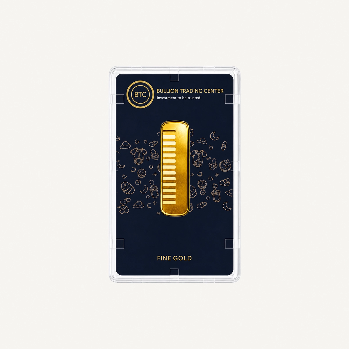 BTC 5 Gram Pure Gold Baby Comb - Exclusive Gifting and Collectable 24 carat