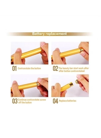 Enery beauty bar 24K Vibration Facial Roller Massager Stick Gold-3