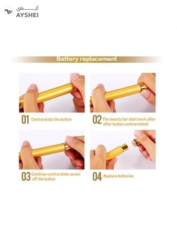Enery beauty bar 24K Vibration Facial Roller Massager Stick Gold