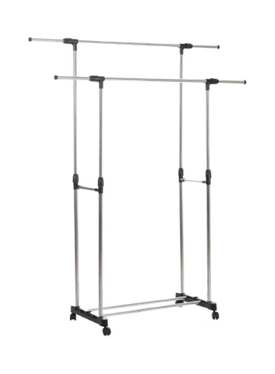 CYTHERIA Double Rod Telescopic Lifting Clothes Hanger Silver 160 x 135cm-0